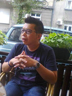 Masaaki Tominaga, beogradski Japanac, dopisnik sa Balkana. U uliici Strahinjića Bana, Beograd, avgust 2018.